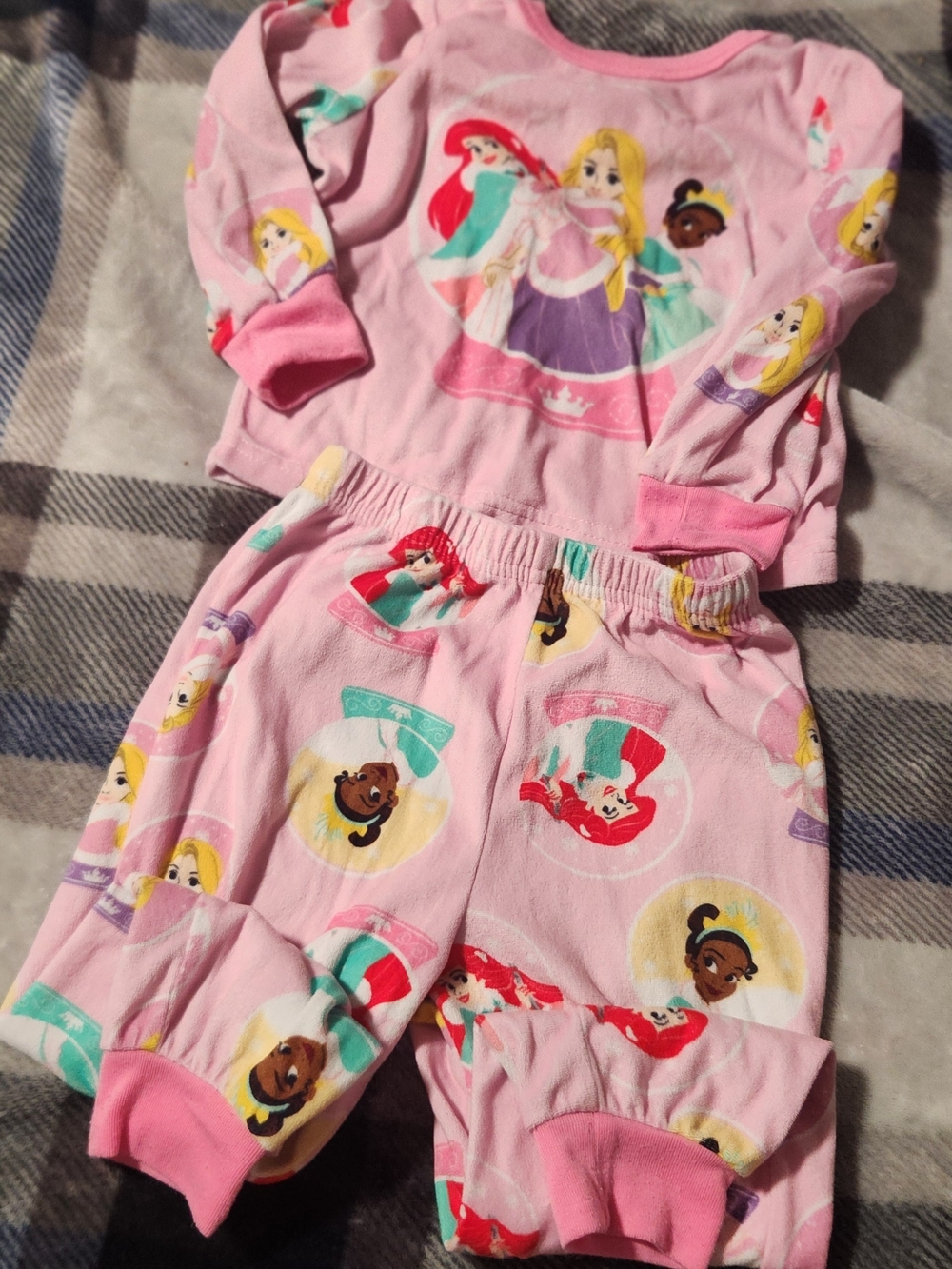 Girls Pink Disney Princess Pajama Set